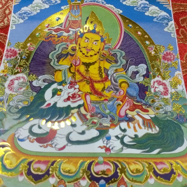 Tranh Thangka Tài Bảo Thiên Vương_35x20cm